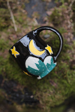 Load image into Gallery viewer, Mountain Mug - black sky & stars